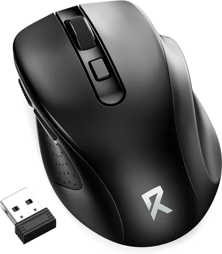 Vista 10 de Redragon - Ratón inalámbrico para laptop, mouse óptico de 2.4G para computadora de 5 niveles 4000DPI, ratones USB inalámbricos para oficina, 6
