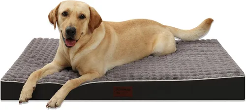 Vista 12 de Colchonetas de Cama para Perros Medianos - Cama Ortopédica para Perros con Espuma Gruesa tipo Huevo para Jaula, Funda Extraíble Lavable, Base Negro