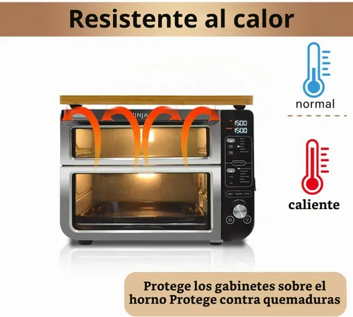 Vista 3 de Tabla de cortar de bambú compatible con horno doble Ninja DCT401 DCT402 DCT451, tabla de cortar resistente al calor para horno tostador