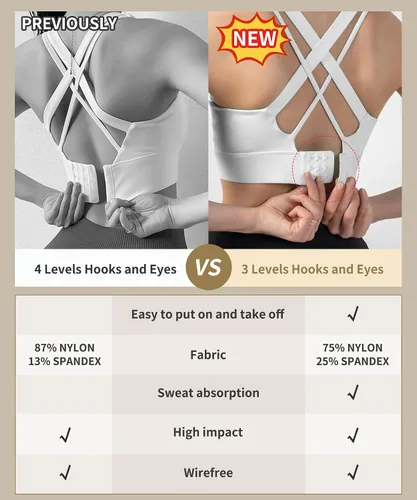 Vista 6 de Botel Sports Criss Cross Back Strap Bras for Women, Comfort Support Bra