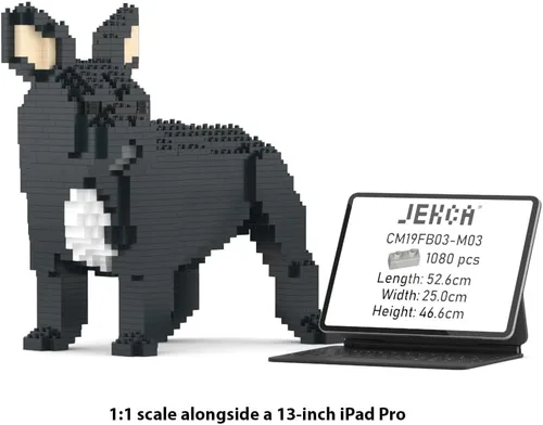 Vista 5 de JEKCA Bulldog francés 03S-M03 Bloques de construcción de plástico para perros Edad 14+