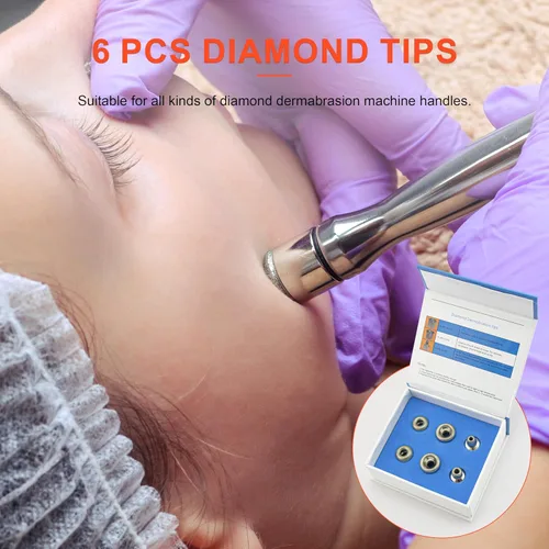 Vista 2 de Beauty Tools - Reemplazo de dermoabrasión con diamantes para el cuidado de la piel (6 piezas) Diamond Exfoliating Replacement Tips Skincare Tools