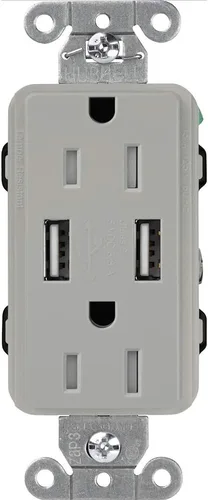 Vista 2 de Lutron Claro - Toma dúplex USB de 15 amperios CAR-15-UBTR-BL Negro