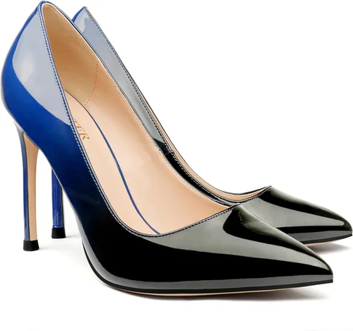 Vista 21 de COLETER Zapatos de vestir con punta puntiaguda de 4 pulgadas para mujer 02 negro