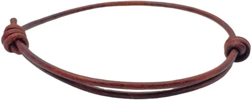 Vista 4 de Pulsera de cuero genuino para hombre de 0.059 in – Brazalete ajustable hecho a mano, pulsera de cuero minimalista para hombre, accesorios simples