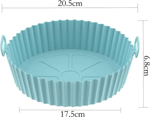 Vista 4 de AGSYFFD Sartén de silicona de silicona de 8.6 pulgadas, sartén de silicona para freidora de aire, sartén de silicona antiadherente, accesorios