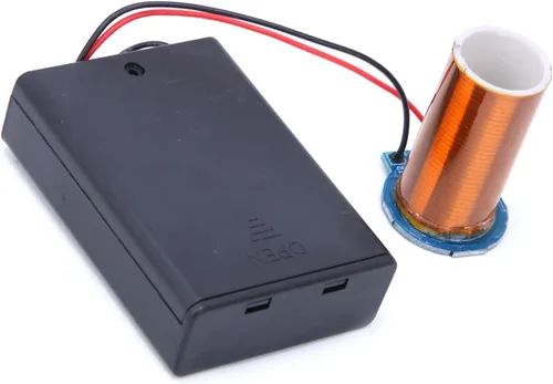 Vista 6 de ViaGasaFamido Mini bobina Tesla, bobina seca con batería de plasma de altavoz de plasma transmisión inalámbrica para experimentos Instalación