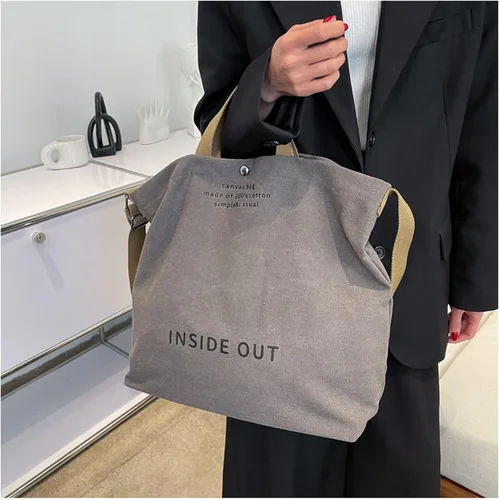 Vista 5 de UICIOP Bolsos de lona para mujer, bolso de trabajo casual para hombro, bolso cruzado con asa superior, bolsos cruzados