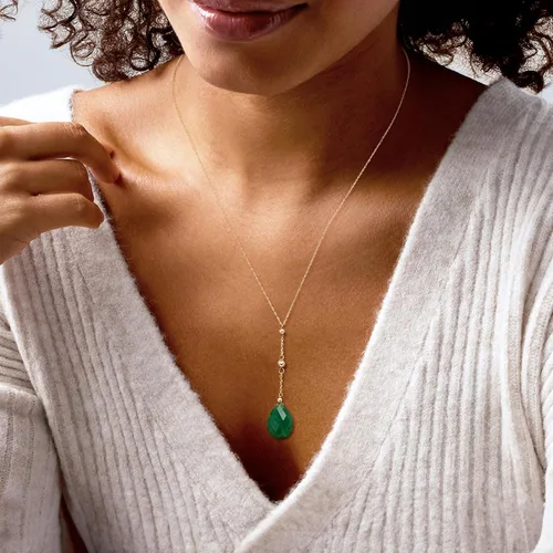 Vista 2 de Ross-Simons Precious Gemstone Y-Necklace in 14kt Yellow Gold