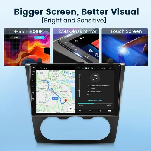 Vista 7 de [2G+64G] para Nissan Altima 2008-2012 Android 13 Estéreo de Coche de 9 Pulgadas con Pantalla Táctil HD, Radio con CarPlay Inalámbrico Android Auto