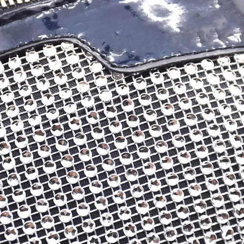 Vista 4 de Riñonera de cristal brillante con diamantes de imitación para mujeres y niñas, cinturón pequeño, bolsa cruzada para teléfono celular, para fiestas