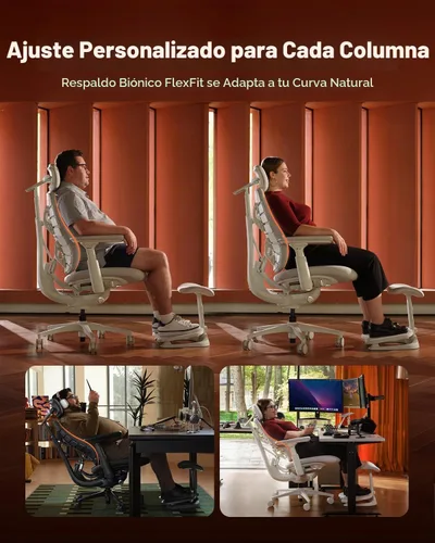 Vista 6 de LiberNovo Maxis Airflow - Silla de oficina ergonómica grande y alta