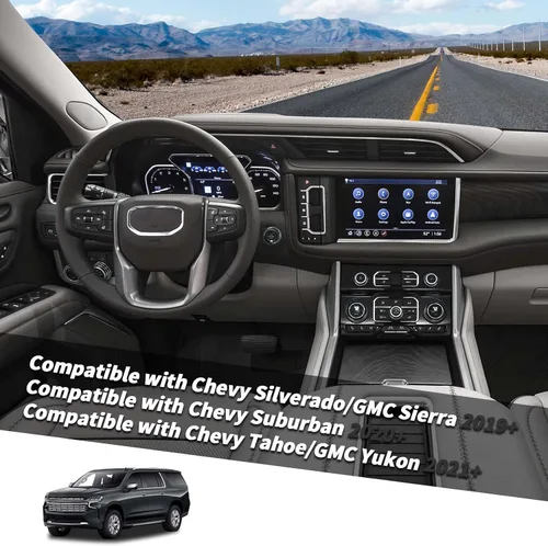Vista 2 de Para cubierta de perilla Silverado 2019+, consola central botón de volumen de radio, anillo de moldura del aire acondicionado (AC) para Chevy