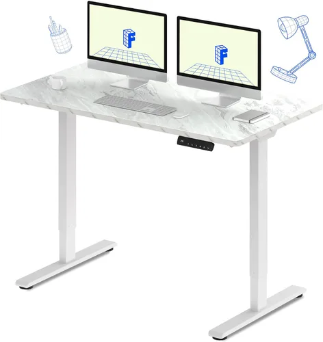 Vista 55 de FLEXISPOT Escritorio eléctrico de pie E3 con motor doble, 48 x 24