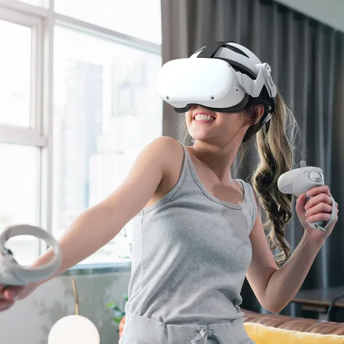 Vista 6 de YOGES Head Strap Compatible with Oculus Quest 2, Comfortable Skin-Friendly PU Surface, Adjustable & Lightweight Elite Strap Accessories, Enhanced
