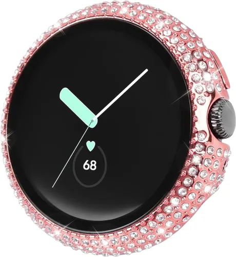 Vista 7 de Funda compatible con Google Pixel Watch 3 de 1.614 in/Pixel Watch 2/1 con protector de pantalla, cubierta protectora brillante de vidrio templado