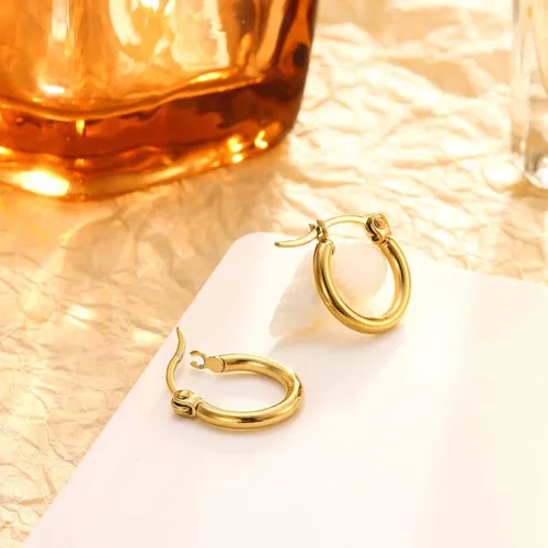 Vista 7 de Jstyle 3-4pares de aretes argollas de acero inoxidable, aro de 10mm-50mm para mujer
