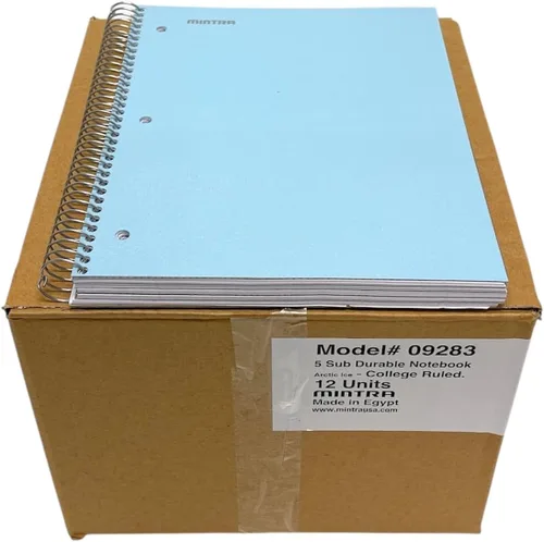 Vista 33 de Mintra Office Cuadernos de Espiral Duraderos, 5 Materias (Hielo Ártico, Rayado Universitario 1pk)
