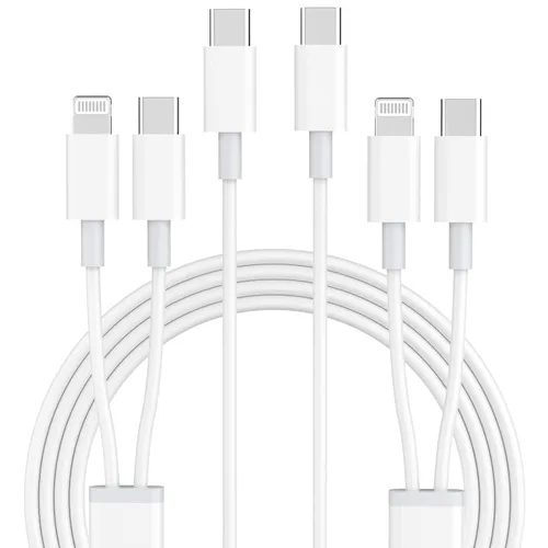 Vista 8 de Cable USB A a USB C para iPhone15, paquete de 2 [3 pies + 6 pies] Carplay cable de carga rápida para iPhone 17/16/15 Pro Max/Plus, iPad Pro