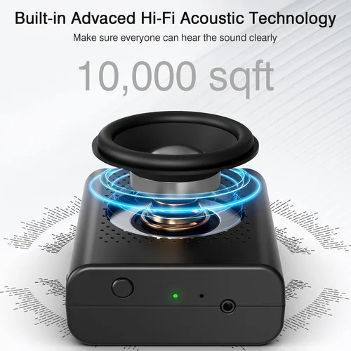 Vista 2 de Amplificador de voz inalámbrico con micrófono de solapa inalámbrico, sistema PA, micrófono omnidireccional inalámbrico portátil con clip con altavoz