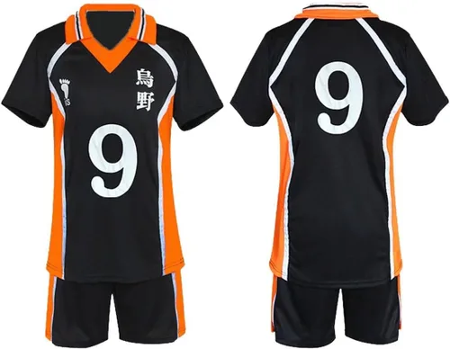 Vista 2 de Karasuno - Camiseta de disfraz de Halloween, uniforme de Halloween, camisa corta