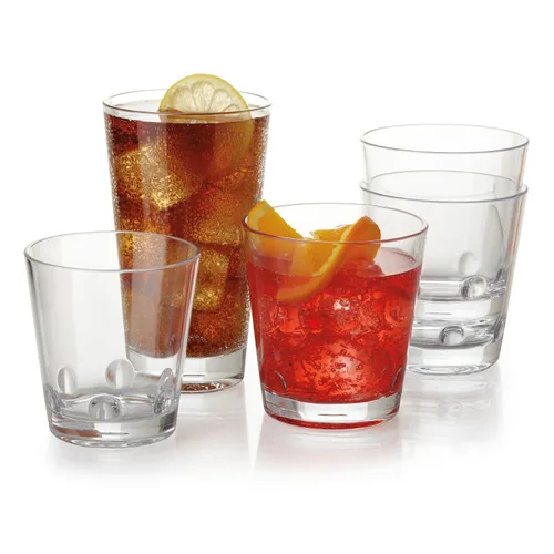 Vista 6 de G.E.T. SW-1475-CL-EC - Vaso de plástico apilable para cerveza, sin BPA, 16 onzas, transparente (juego de 4)