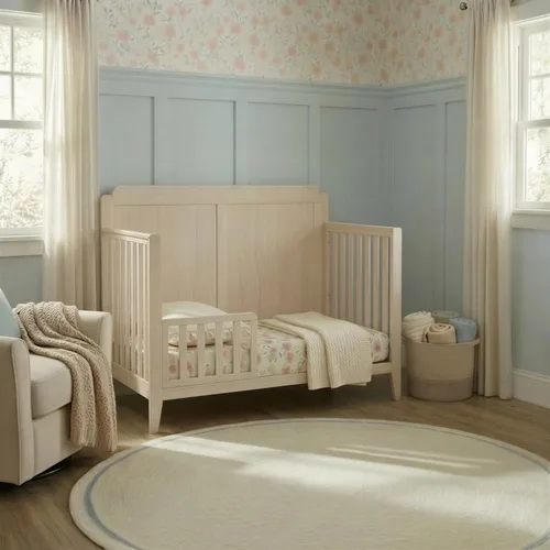 Vista 7 de Little Seeds Cuna convertible 6 en 1 Sprig, Whitewash Natural Blanqueado Natural