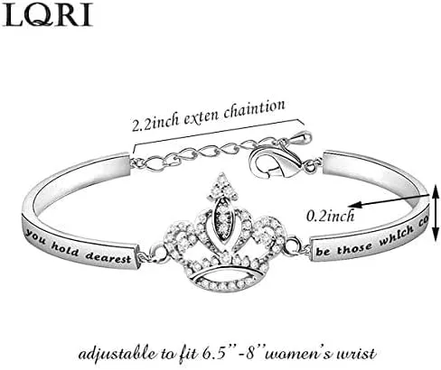 Vista 2 de LQRI Sweet 15 Gifts Girls Sweet 15 Jewelry Quinceañera Gift Princess Crown Bracelet May the Dreams You Hold Quearest Be those which come true