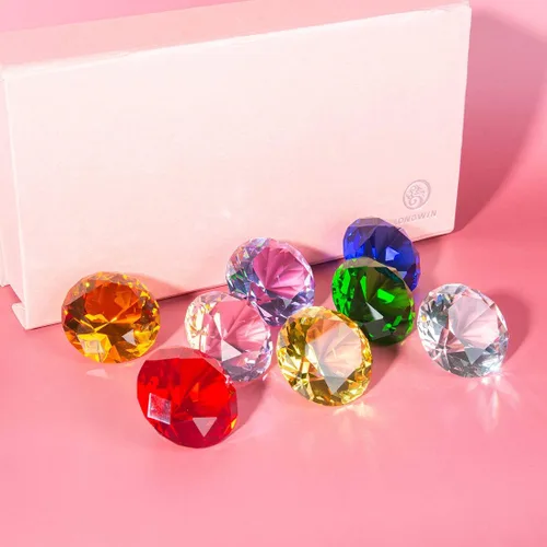 Vista 3 de LONGWIN Pisapapeles de diamante de cristal de 30 mm (1.2 pulgadas), gemas de pirata, piedra de nacimiento, decoraciones de mesa de Navidad, idea