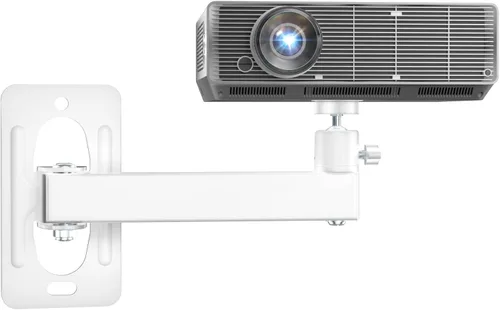 Vista 17 de WALI Soporte de techo para proyector, soporte universal para proyector de perfil bajo con brazos retráctiles y función de ajuste múltiple Blanco