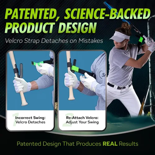 Vista 5 de SWINGRAIL Béisbol/Softbol Swing Trainer Aid (paquete de 2) Equipo para batear y golpear