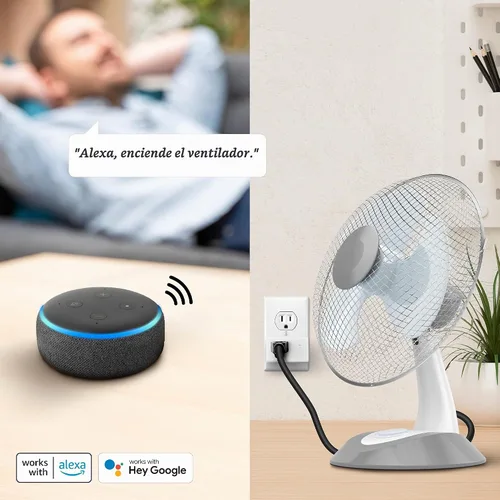 Vista 5 de Feit Electric Enchufe inteligente, enchufe WiFi compatible con Alexa y Google Home, enchufe interior, no requiere concentrador, red de 2.4 GHz