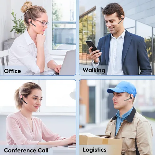 Vista 2 de Auricular Bluetooth 72H Trabajo Auricular Inalámbrico De Un Oído Para Todo negro