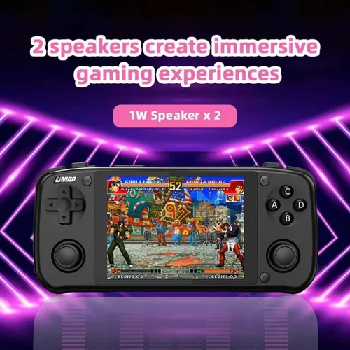 Vista 4 de Unico Handheld Game Console, Portable Pocket Player, Pre-Loaded 40 SNK Classic Games, Including King of Fighters, Metal Slug, etc., 4" IPS Screen