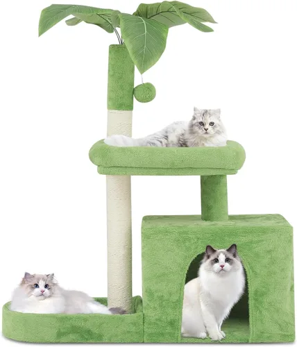 Vista 9 de Colección Athena - Pequeño Árbol para Gatos con Torre y Rascador, Árbol para Gatos Moderno y Bonito de 32 Pulgadas con Confortable Nido, Bola