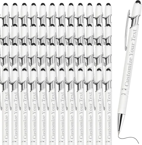 Vista 20 de Hasta 500 bolígrafos personalizados a granel con lápiz capacitivo, grabado, juego de bolígrafos con tu nombre, texto para mujeres de negocios