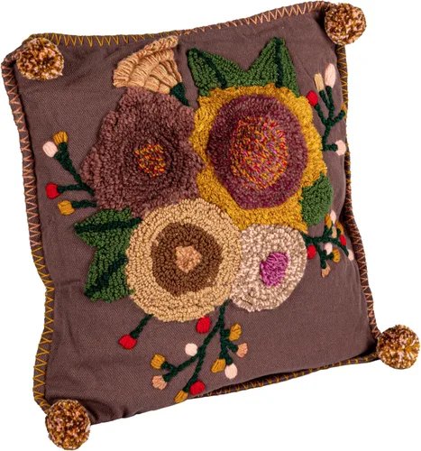 Vista 8 de Creative Co-Op Juego de 2 almohadas bordadas de algodón, multicolor, juego de 2