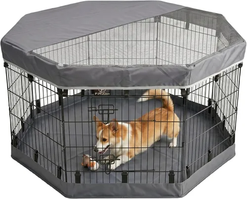 Vista 21 de PJYuCien Bolsa de Almacenamiento para Corralito de Perros, Adecuada para Corralito Plegable de Ejercicio para Mascotas de 61x61 cm, Valla