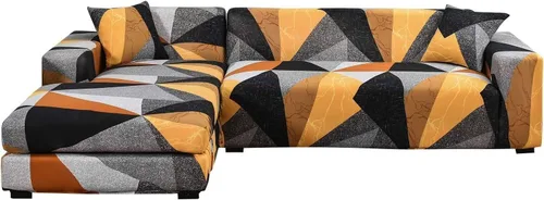 Vista 7 de ele ELEOPTION Funda de sofá modular, funda universal de tela elástica para sofá seccional en forma de L, protector bohemio