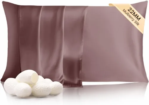 Vista 13 de THXSILK Funda de almohada de seda de 22 momme de seda de morera pura con cremallera oculta, funda de almohada suave y transpirable para cabello
