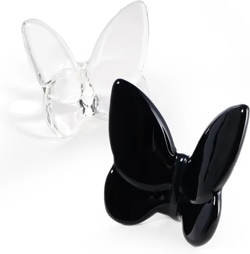 Vista 8 de Lioaeust Estatuas de Mariposa de Cristal, Figura de Mariposa Voladora Decoración de Mariposa de Cristal de Vidrio Tallado Estatua de Animal