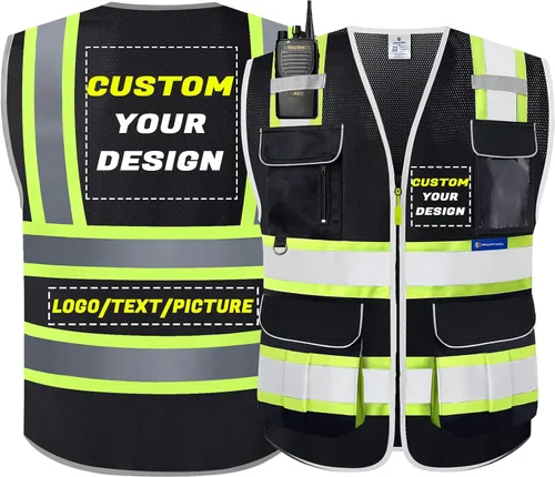 Vista 21 de BeautyWill Chaleco de Seguridad con Logo Personalizado Clase 2 Chaleco Reflectante de Alta Visibilidad Chaleco de Construcción Transpirable
