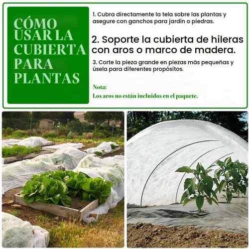 Vista 3 de Cubiertas para plantas, protección contra la congelación, cubierta antiescarcha, 7 x 10 pies, reutilizable, rectangular, protección contra heladas