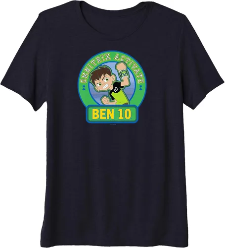 Vista 3 de Ben 10 Omnitrix Activate Badge - Camiseta prémium, Azul, Pequeña