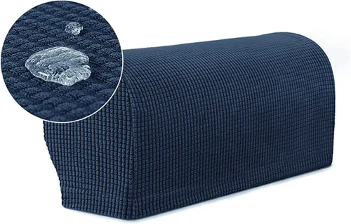 Vista 8 de 1 par de fundas elásticas para reposabrazos de sofá, fundas lavables para sillón, extraíbles a prueba de polvo, protector de sofá para brazos, Negro
