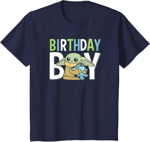 Vista 31 de Star Wars: The Mandalorian Grogu Birthday Boy Hug Blue Green T-Shirt Negro