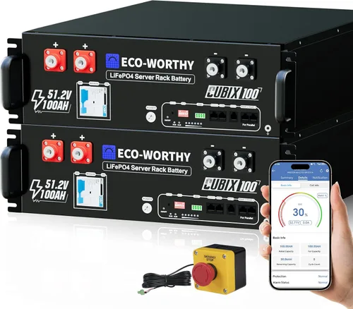 Vista 12 de ECO-WORTHY Cubix100 48V 100Ah LiFePO4 LiFePO4 Batería para rack