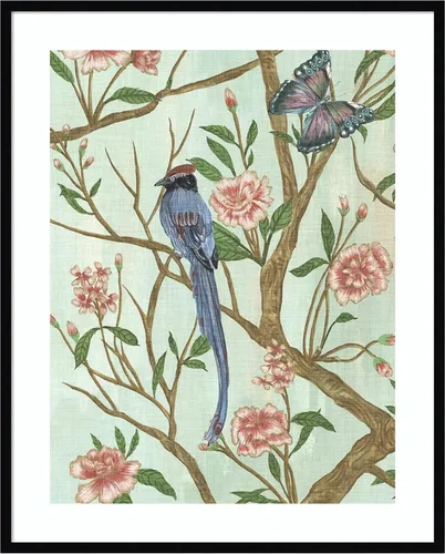 Vista 15 de Amanti Art Lienzo decorativo para pared enmarcado de 24 x 20 pulgadas, delicada Chinoiserie I de Melissa Wang, arte de pared de animales, decoración