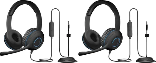 Vista 9 de Cyber Acoustics Auricular estéreo de 3.5mm (AC-5002) – Comunicación duradera, nítida y clara en aulas y en casa Fabricado con 60% plástico