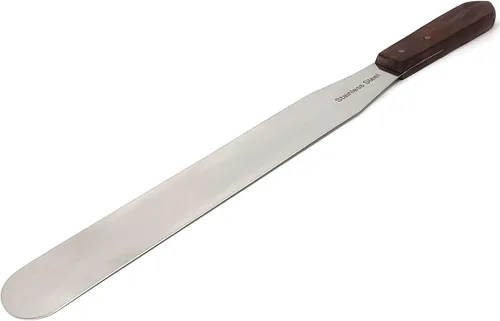 Vista 10 de A2Z SCILAB Cuchillo de mantequilla con mango de madera, espátula de glaseado para pasteles, herramienta de decoración de pastelería, acero